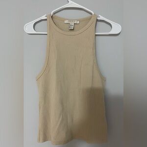 Forever 21 Ribbed Tank Top - Beige